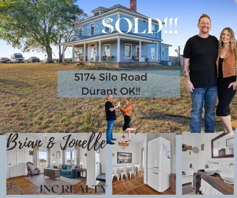 Historic farmhouse sold in Silo, Oklahoma by B&J Co. | INC Realty, closed with VA loan on subdivided 52-acre property